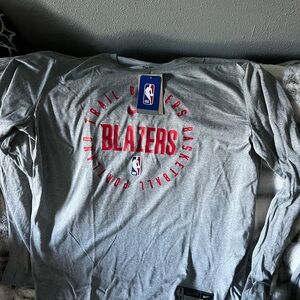 Nike Gray Blazers Long Sleeve Shirt